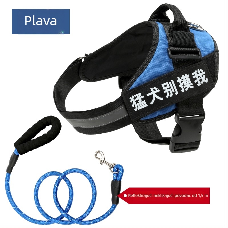 Set hama za psa u stilu veš i povodac s lancem za Border Collie, Golden Retriever i French Bulldog