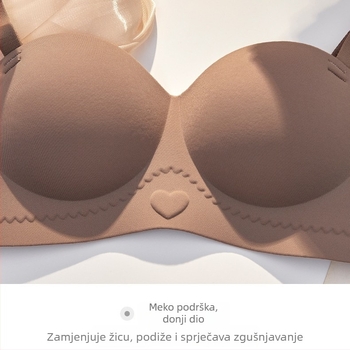 Sutien bez naramenica, bez šavova, 3/4 košarica, odvojive dvostruke naramenice, stražnje zatvaranje s tri reda kopči, najlon materijal