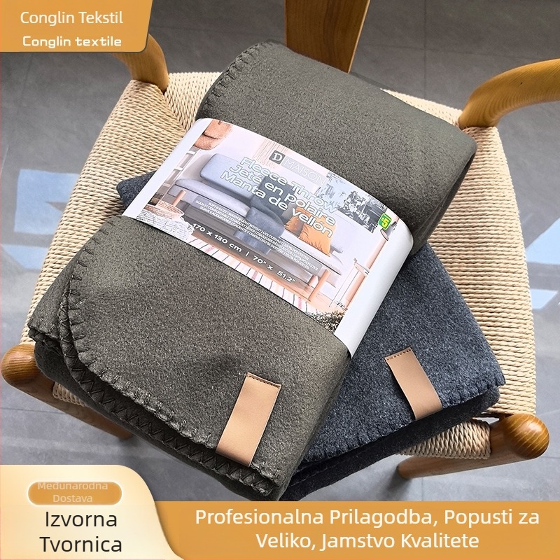 Pletena deka - Geometrijski uzorak, Poliester vlakno, Jungle Textile, Za sve sezone