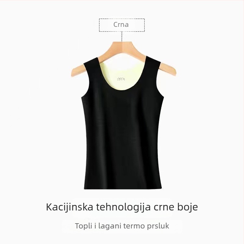 Ženska dvostrano velur topli prsluk, bez rukava, bez šavova, kružni izrez, debeli poliester materijal