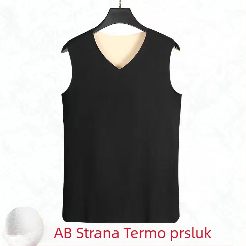 Ženska dvostrano velur topli prsluk, bez rukava, bez šavova, kružni izrez, debeli poliester materijal