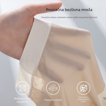 Ženske sigurnosne šortse za donje rublje – Ice Silk pletene, srednji pojas, Nylon 78% s podstavom od viskoze