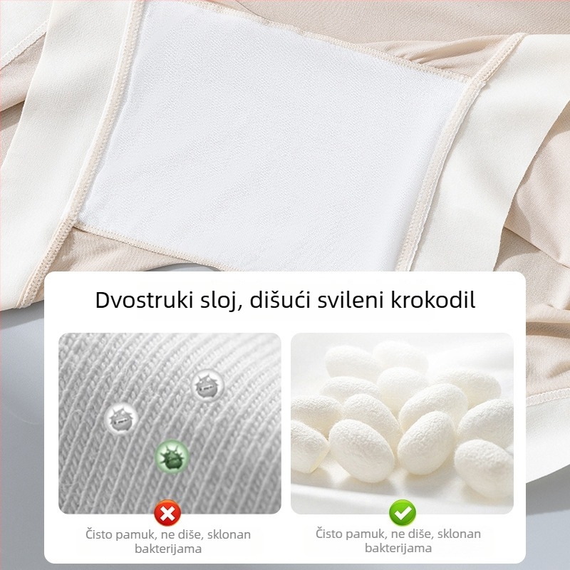 Ženske sigurnosne šortse za donje rublje – Ice Silk pletene, srednji pojas, Nylon 78% s podstavom od viskoze