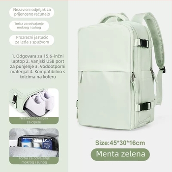 Putni ruksak, unisex, 36-55L, 16-inčni prijenosnik, Oxford tkanina, sustav remena s zračnim jastukom, proširiva, za poslovna putovanja