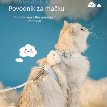 Mačji povodac i postroj u obliku I, protiv bijega - najlon