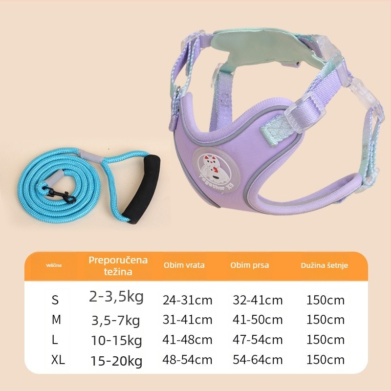 Univerzalni povodac za mačke i pse s protuzbjegavanjem, poliester, marka Meow and, podrijetlo Zhejiang, kategorija: vučni pojas