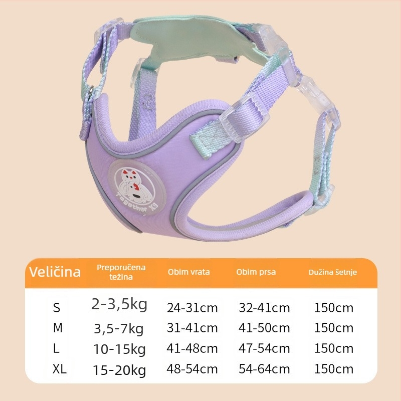 Univerzalni povodac za mačke i pse s protuzbjegavanjem, poliester, marka Meow and, podrijetlo Zhejiang, kategorija: vučni pojas