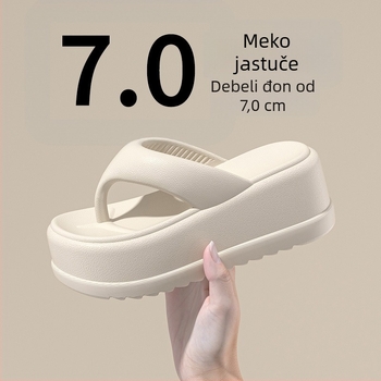 Ženske EVA flip-flop sandale, debela potplata za povećanje visine, razdvojeni palac, minimalistički stil, ljetna vanjska obuća
