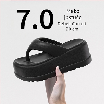 Ženske EVA flip-flop sandale, debela potplata za povećanje visine, razdvojeni palac, minimalistički stil, ljetna vanjska obuća