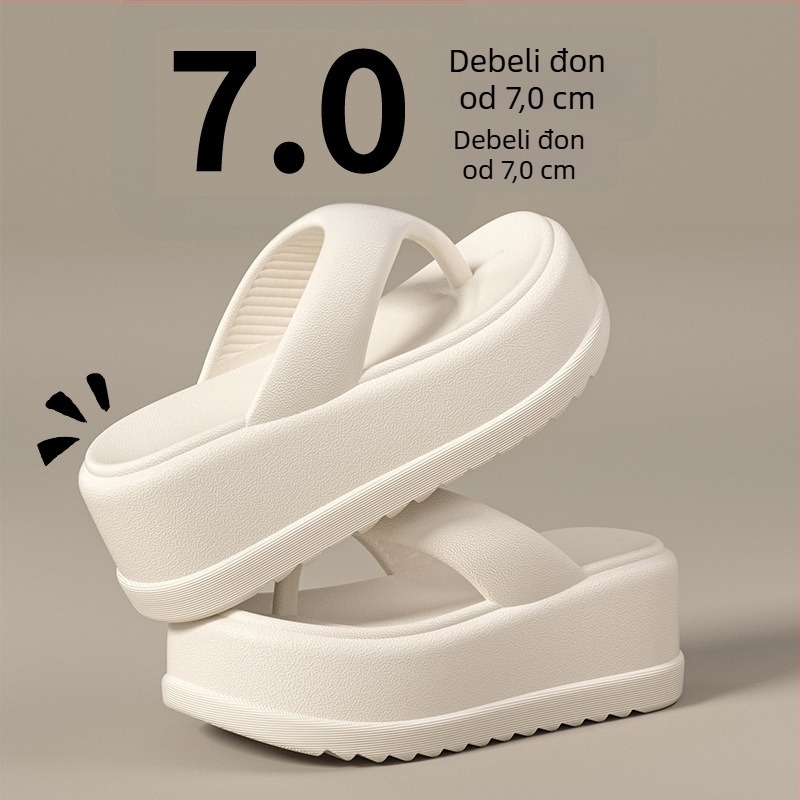 Ženske EVA flip-flop sandale, debela potplata za povećanje visine, razdvojeni palac, minimalistički stil, ljetna vanjska obuća