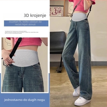 Hlače za trudnoću od chenille s flis podstavom, široki kroj, za jesen/zimu, srednja debljina, tople