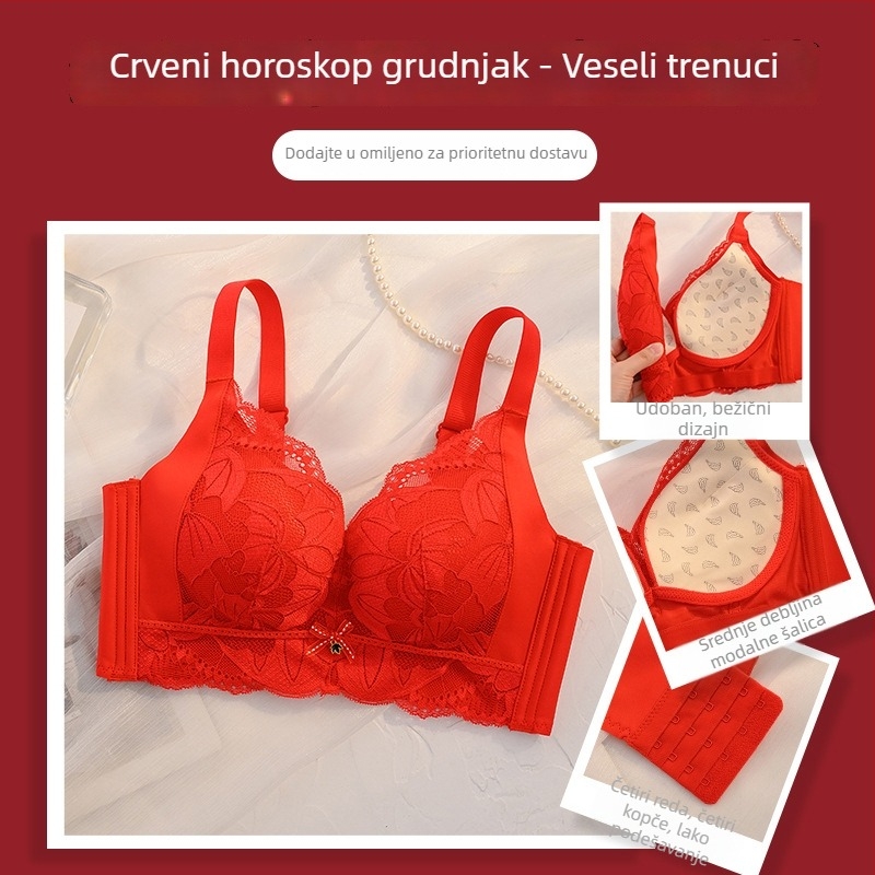 Set grudnjaka i gaćica, 3/4 košarica, tanke oblikovane košarice, gornja podrška, modalna tkanina, stražnje četiri reda kopči