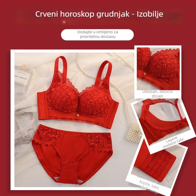 Set grudnjaka i gaćica, 3/4 košarica, tanke oblikovane košarice, gornja podrška, modalna tkanina, stražnje četiri reda kopči