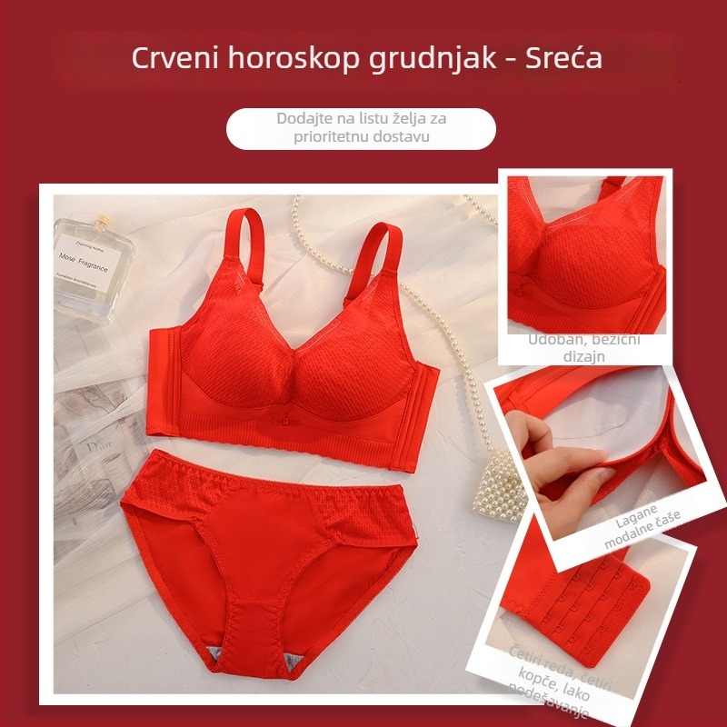 Set grudnjaka i gaćica, 3/4 košarica, tanke oblikovane košarice, gornja podrška, modalna tkanina, stražnje četiri reda kopči