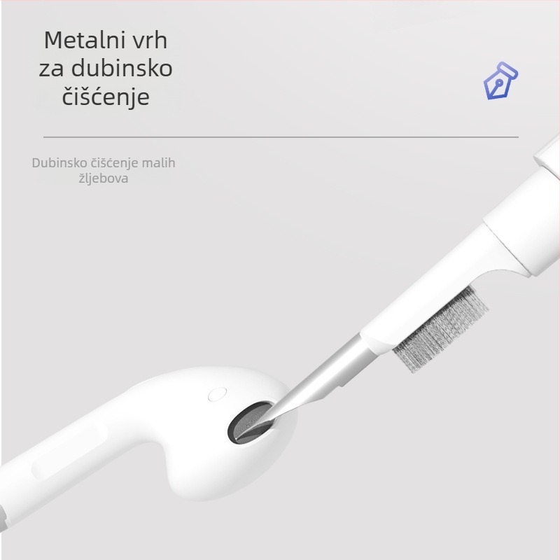 Čistilno pero za Bluetooth slušalice — univerzalna kompatibilnost; plastično kućište; model Q2; težina 14,7 g; Funkcija: čišćenje slušalica, mobitela i drugih elektroničkih uređaja; 1 godina jamstva