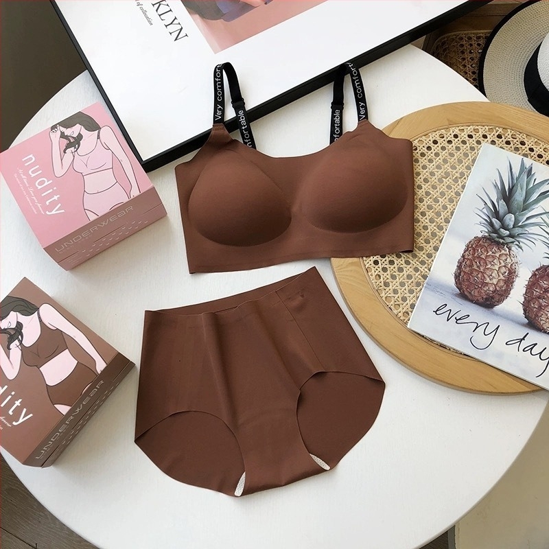 Set grudnjaka s mekanom podrškom, 3/4 šalica, oblikovan grudnjak od spužve, fiksne dvostruke naramenice, nevidljiv i prozračan najlon