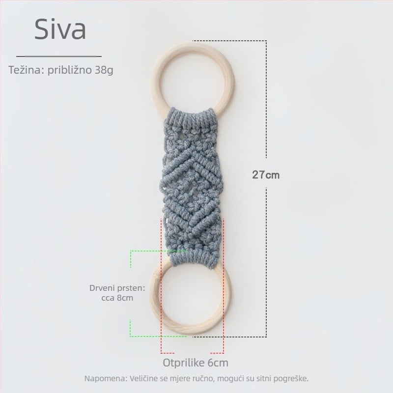 Nordijskog stila prsten za ručnike od pamukovog užeta, pletena površina, jednoslojni dizajn, nosivost 2 kg, za skladištenje