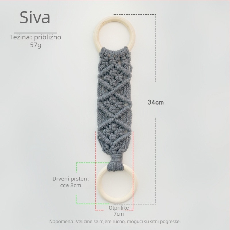 Nordijskog stila prsten za ručnike od pamukovog užeta, pletena površina, jednoslojni dizajn, nosivost 2 kg, za skladištenje
