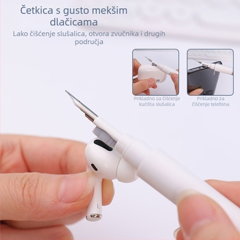 Bluetooth čistilno pero – trodijelni set za čišćenje, univerzalna kompatibilnost (ABS + flocking + vlakna; model 001; težina 10,5 g)