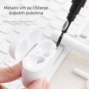 Bluetooth čistilno pero – trodijelni set za čišćenje, univerzalna kompatibilnost (ABS + flocking + vlakna; model 001; težina 10,5 g)