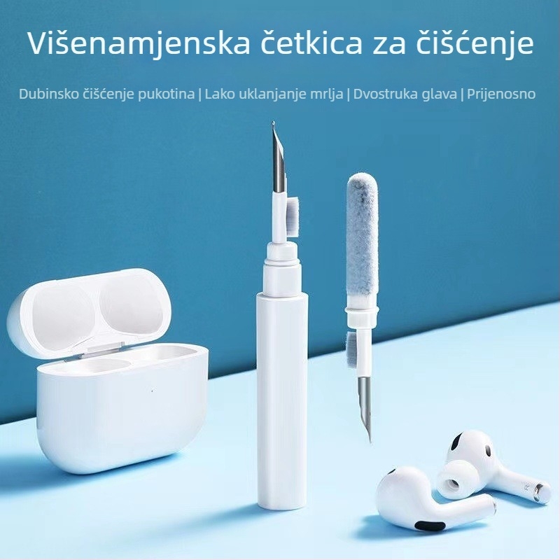 Bluetooth čistilno pero – trodijelni set za čišćenje, univerzalna kompatibilnost (ABS + flocking + vlakna; model 001; težina 10,5 g)
