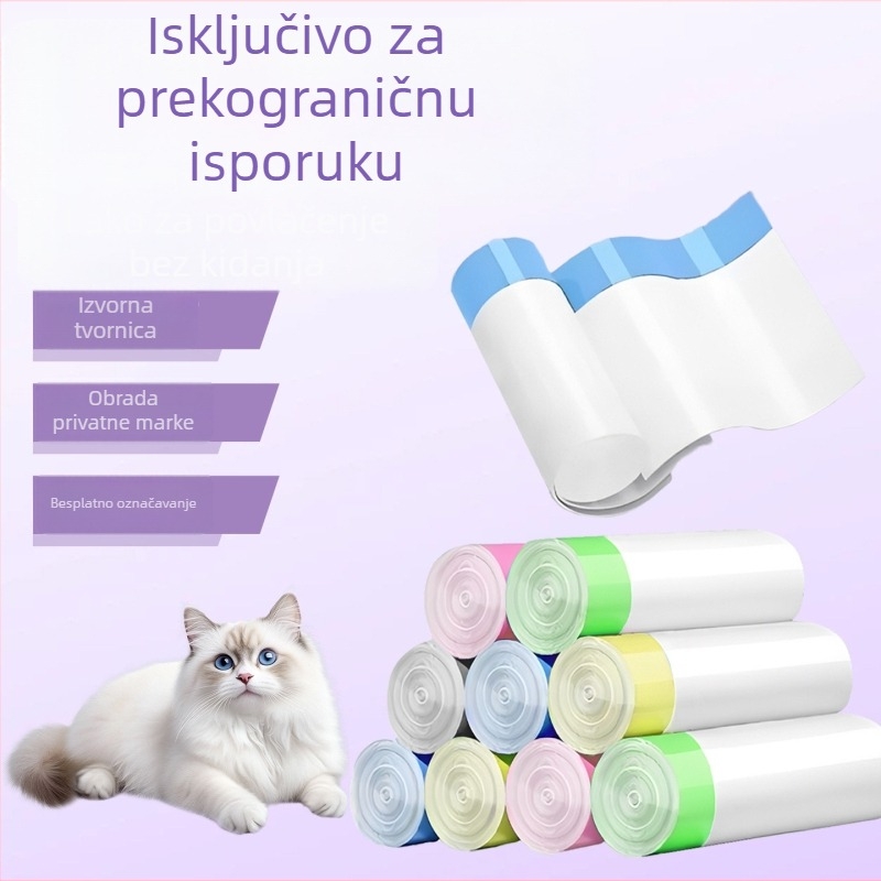 HDPE debeli rolo tip vrećica za mačju stelju, jednokratna zamjenska vrećica za čišćenje za pametni mačji WC (MMD-01)