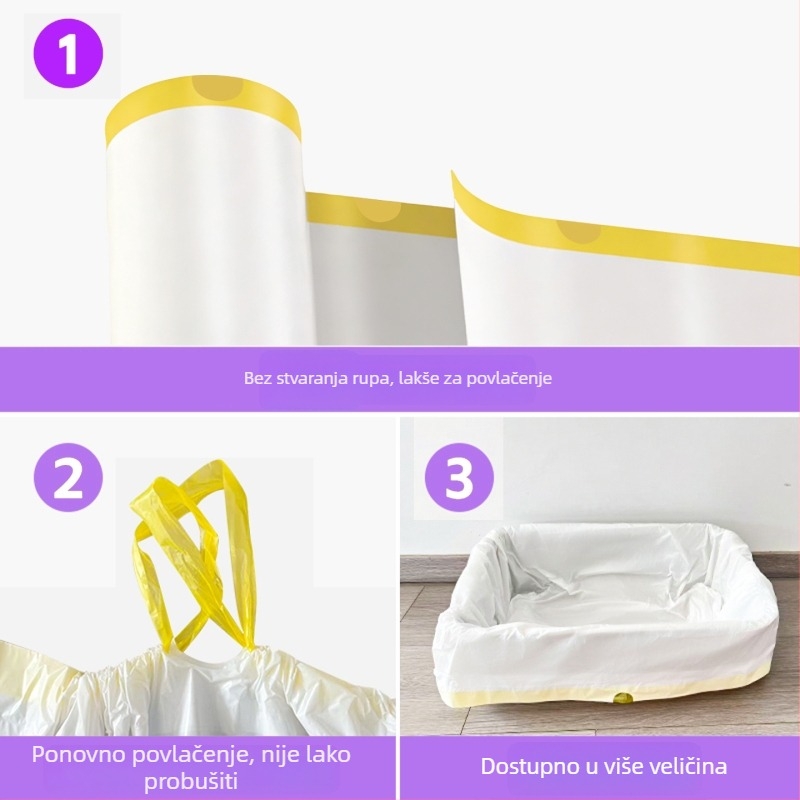 HDPE debeli rolo tip vrećica za mačju stelju, jednokratna zamjenska vrećica za čišćenje za pametni mačji WC (MMD-01)