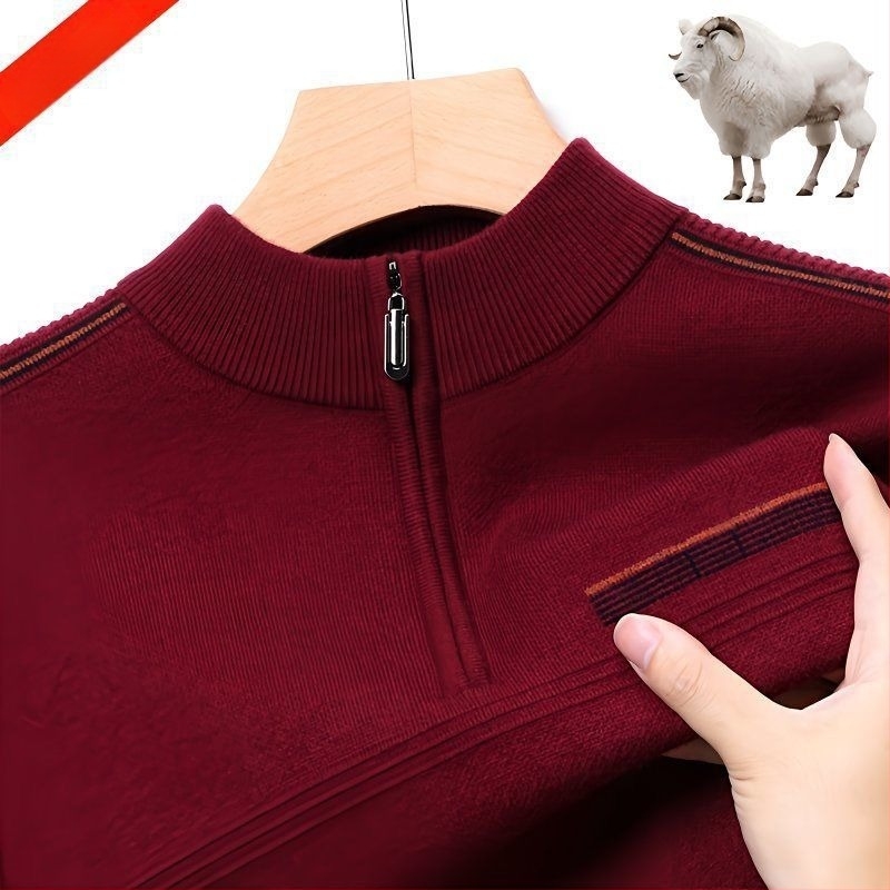 Vuneni pulover s krznom zeka 100%, dugi rukavi, debeli pleteni, kapuljača