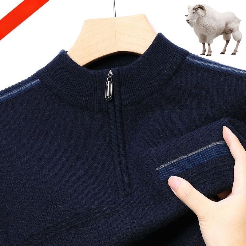 Vuneni pulover s krznom zeka 100%, dugi rukavi, debeli pleteni, kapuljača