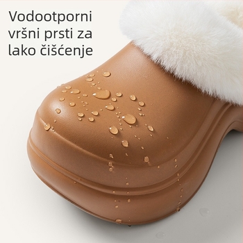 Ženske zimske papuče s debelom EVA sole, EVA gornji dio, pliš unutarnja, okrugli vrh