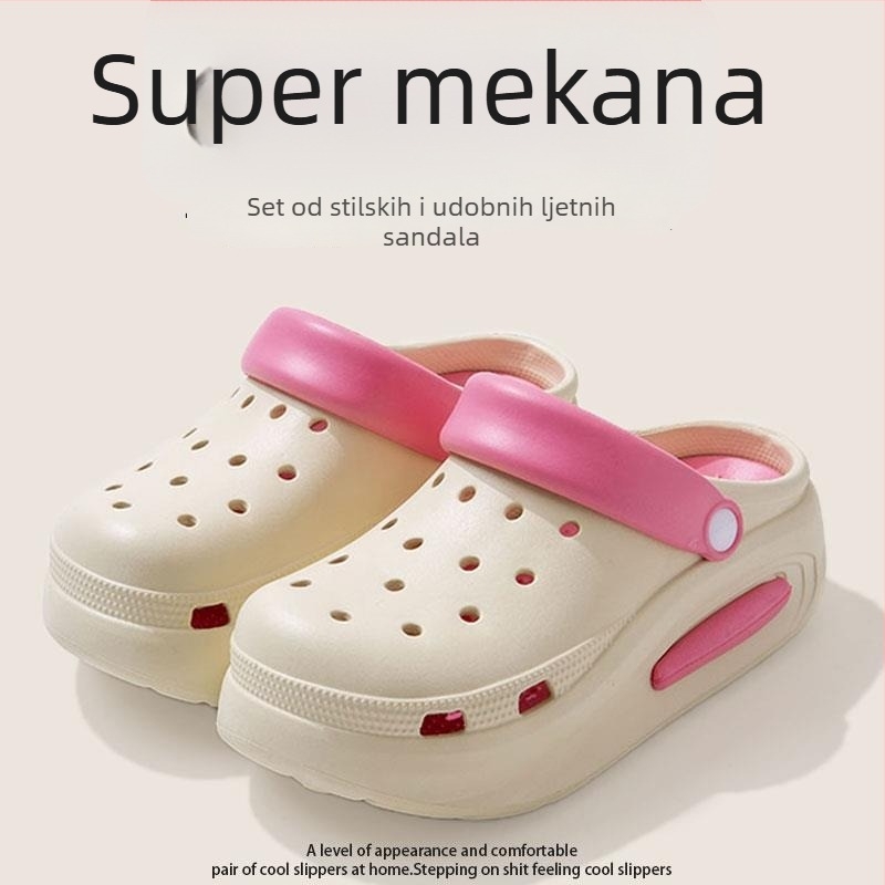 Ženske Crocs sandale - gornji dio EVA, potplat EVA, prozračne, protuklizne, otporne na miris, 6 cm debeli potplat