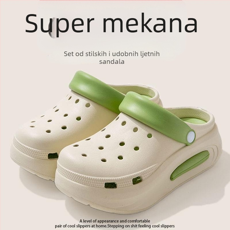 Ženske Crocs sandale - gornji dio EVA, potplat EVA, prozračne, protuklizne, otporne na miris, 6 cm debeli potplat