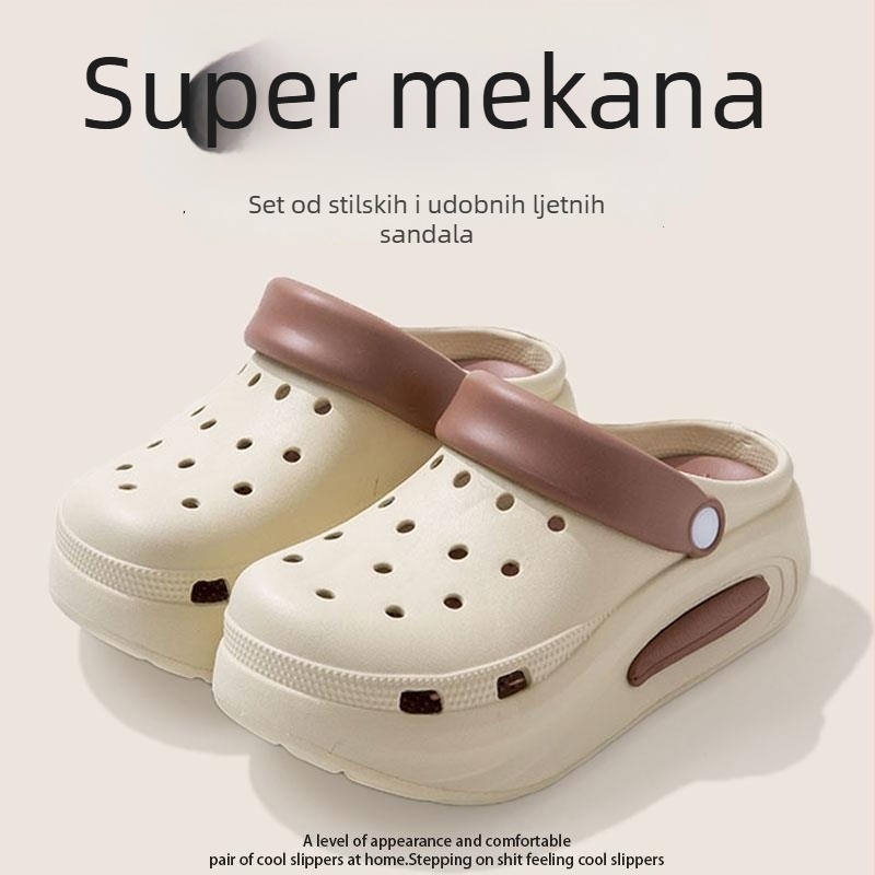 Ženske Crocs sandale - gornji dio EVA, potplat EVA, prozračne, protuklizne, otporne na miris, 6 cm debeli potplat