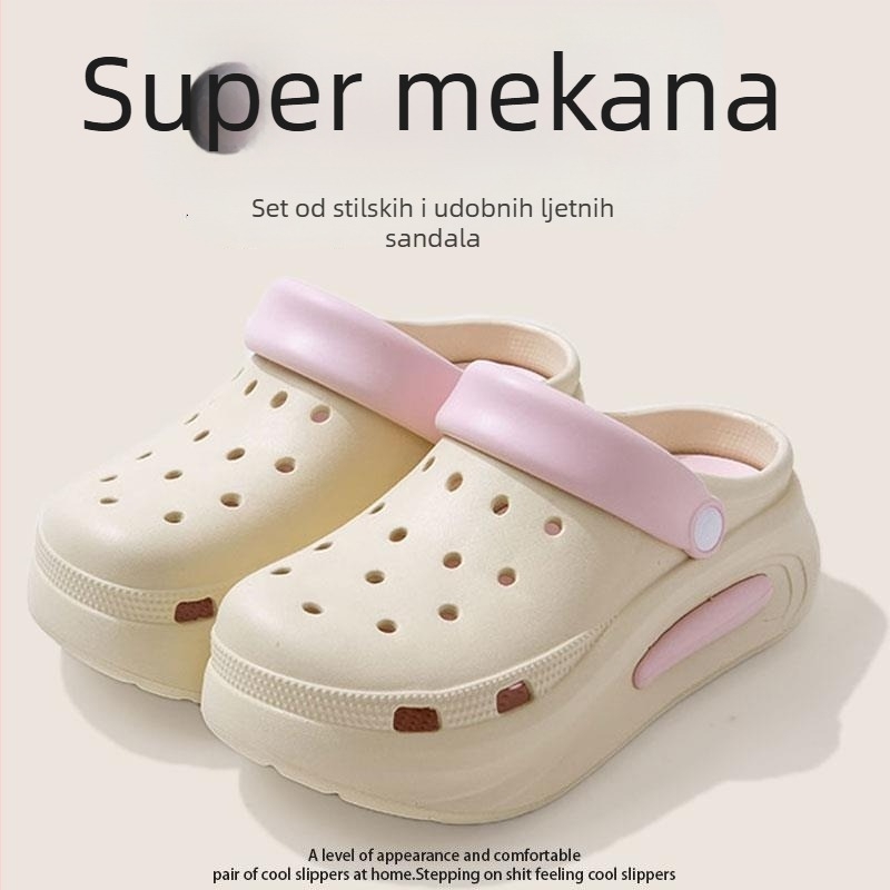 Ženske Crocs sandale - gornji dio EVA, potplat EVA, prozračne, protuklizne, otporne na miris, 6 cm debeli potplat