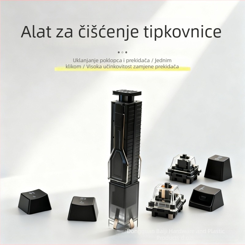 Četverozubni izvlačivač za prekidače i izvlačivač za tipke, 2-u-1 alat za mehaničke tipkovnice, nehrđajući čelik, Model H01658