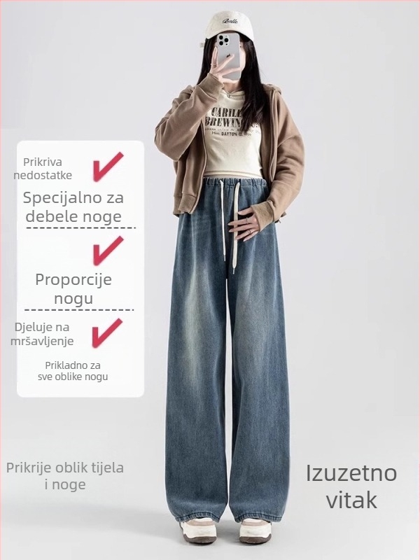 Trudničarske hlače bez panela za trbuh - pamuk-spandex, srednje debljine, opušten kroj, široke nogavice, jesen 2024