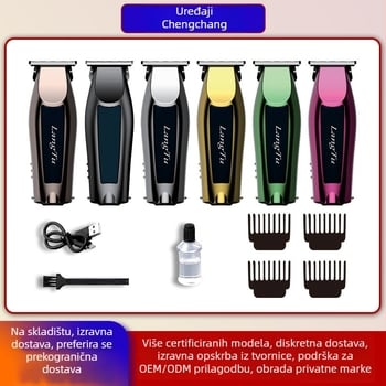 Kućni stroj za šišanje kose, glava oštrice se može ukloniti i prati, četkasti motor, nehrđajući čelik noževa, ugrađena baterija 300–500mAh, tip napajanja: punjenje