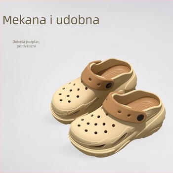 Ženske sandale Crocs stila s rupicama, ljeto, EVA đon 8 mm, debeli đon