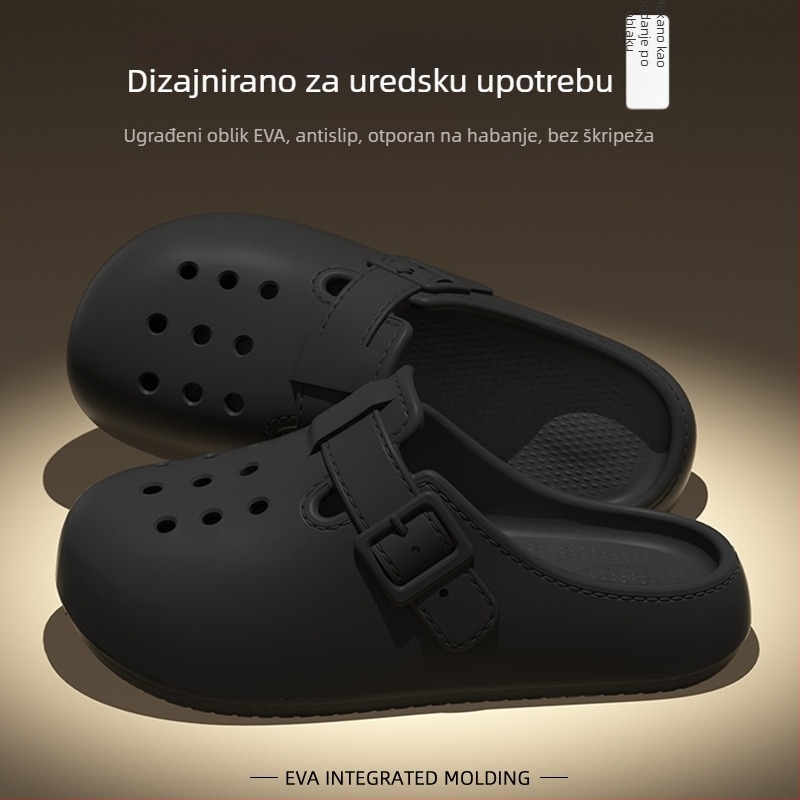 Ženske Crocs-stil papuče za ured i dom, ljeto 2025, protuklizni EVA gornji dio i đon, standardna debljina đona