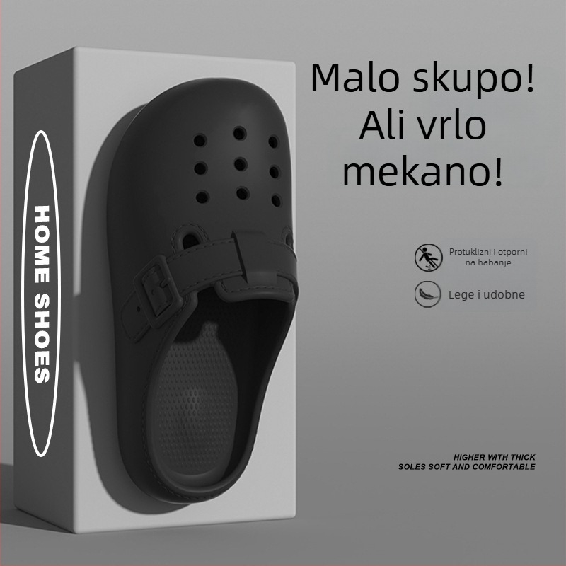 Ženske Crocs-stil papuče za ured i dom, ljeto 2025, protuklizni EVA gornji dio i đon, standardna debljina đona