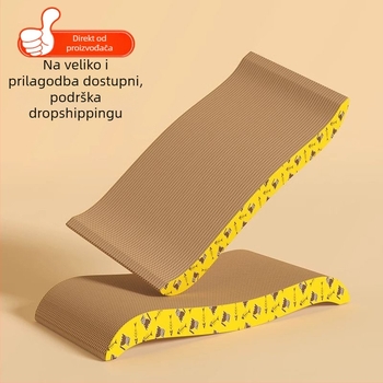 Mahaqu ploča za češanje mačaka – debela, otporna na habanje za oštrenje kandži, zdjelasti oblik mačje igračke, od valovitog papira, sladak stil