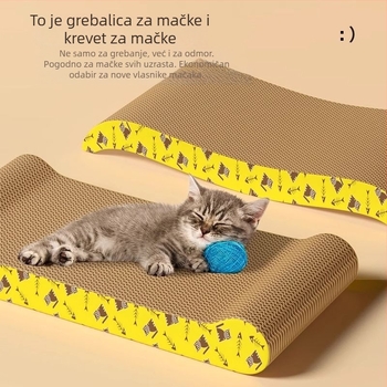Mahaqu ploča za češanje mačaka – debela, otporna na habanje za oštrenje kandži, zdjelasti oblik mačje igračke, od valovitog papira, sladak stil