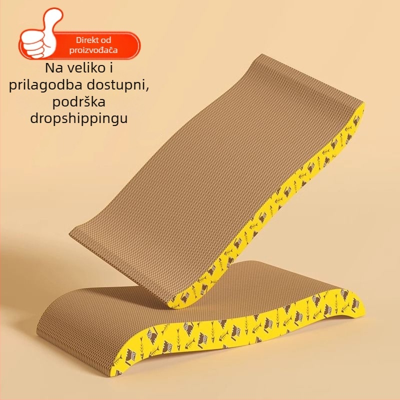 Mahaqu ploča za češanje mačaka – debela, otporna na habanje za oštrenje kandži, zdjelasti oblik mačje igračke, od valovitog papira, sladak stil