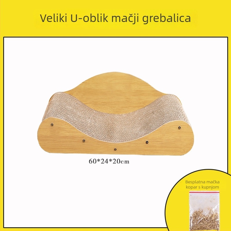 Mahaqu ploča za češanje mačaka – debela, otporna na habanje za oštrenje kandži, zdjelasti oblik mačje igračke, od valovitog papira, sladak stil