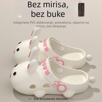 Ženske Crocs-stil sandale s simpatičnim crtanim zekom, ljeto, protivklizna podloga, zatvorenih prstiju