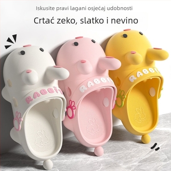 Ženske Crocs-stil sandale s simpatičnim crtanim zekom, ljeto, protivklizna podloga, zatvorenih prstiju
