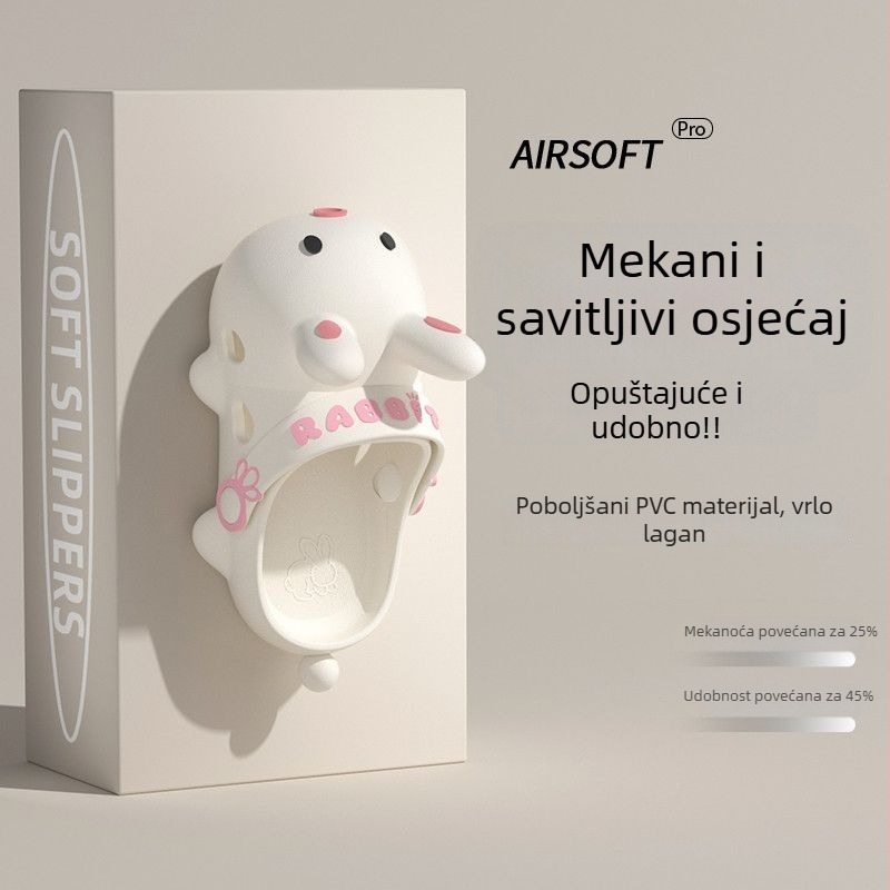 Ženske Crocs-stil sandale s simpatičnim crtanim zekom, ljeto, protivklizna podloga, zatvorenih prstiju