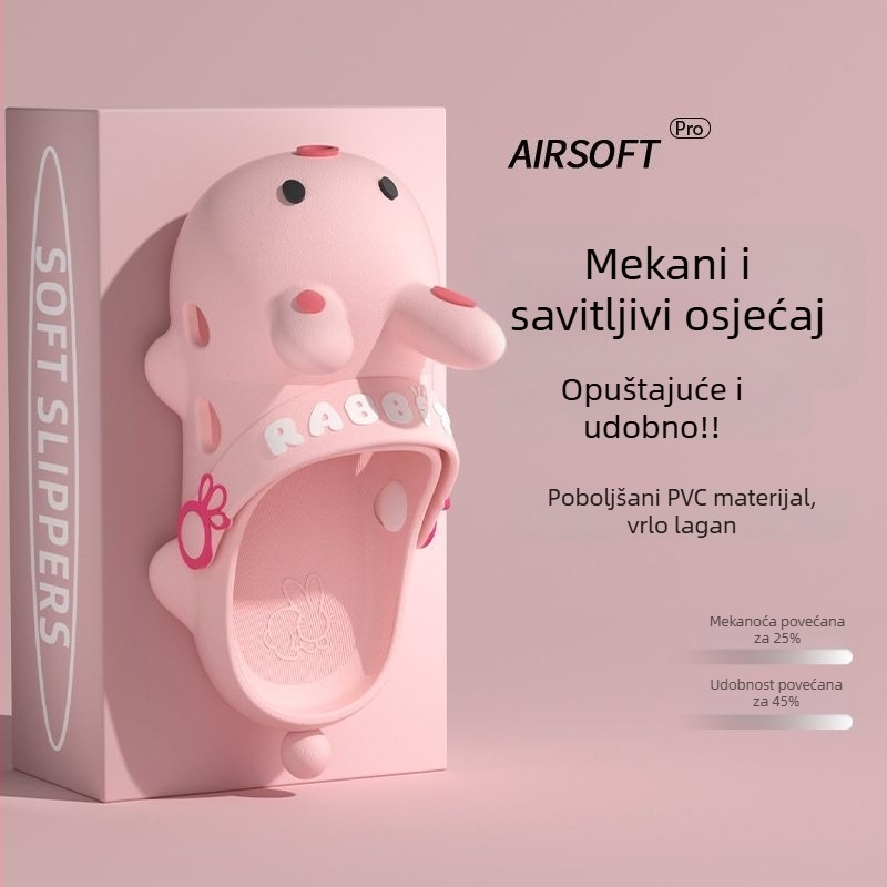 Ženske Crocs-stil sandale s simpatičnim crtanim zekom, ljeto, protivklizna podloga, zatvorenih prstiju