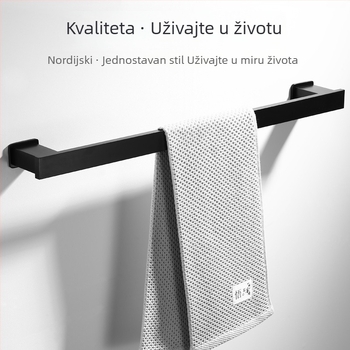 Aluminijski držač za ručnike, 2 razine, jednostavan i modernog dizajna, višenamjenski kupaonski nosač, nosivost do 20 kg