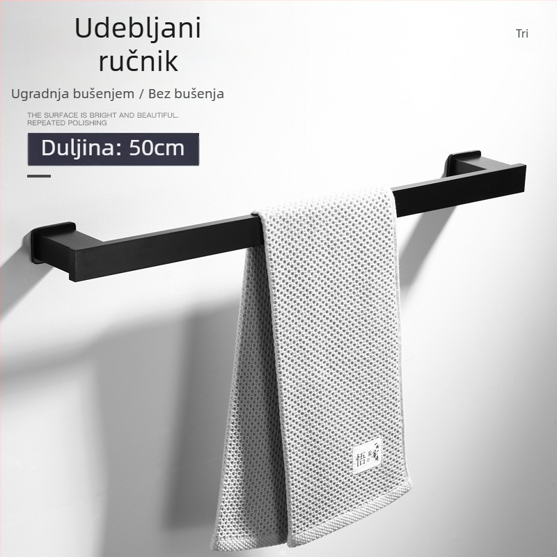 Aluminijski držač za ručnike, 2 razine, jednostavan i modernog dizajna, višenamjenski kupaonski nosač, nosivost do 20 kg